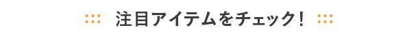 注目アイテムをチェック！