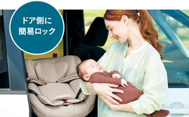 ドア側に簡易ロック