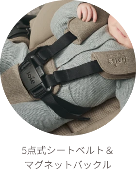 5点式シートベルト＆マグネットバックル