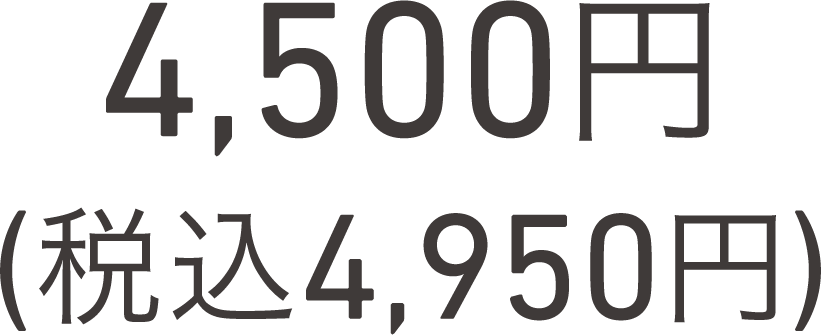 4,500円（税込4,950円）