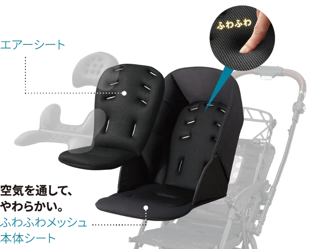 エアーシート　空気を通して、やわらかい。ふわふわメッシュ本体シート