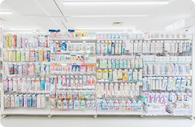 乳歯ケア製品売場風景
