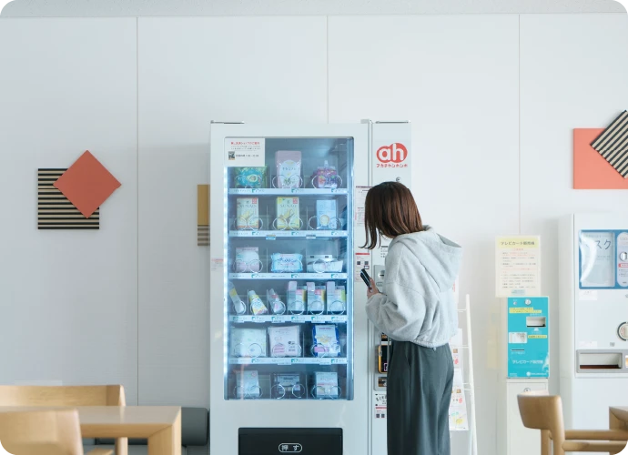 産科入院フロアに設置された自動販売機
